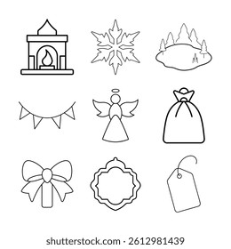 Set of a Christmas vector design.