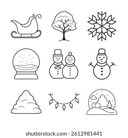 Set of a Christmas vector design.