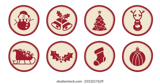 Set Of Christmas Vector Design Illustration