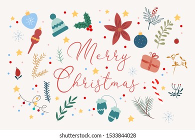 Set of Christmas vector elements