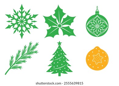 set of Christmas vector elements