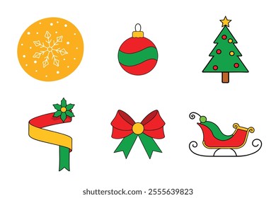 set of Christmas vector elements