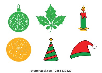 set of Christmas vector elements