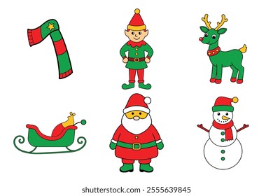 set of Christmas vector elements