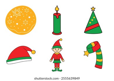 set of Christmas vector elements