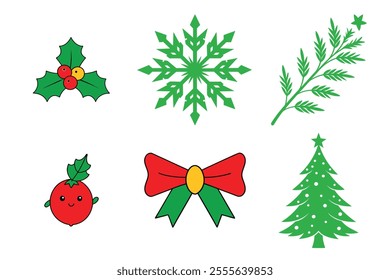 set of Christmas vector elements