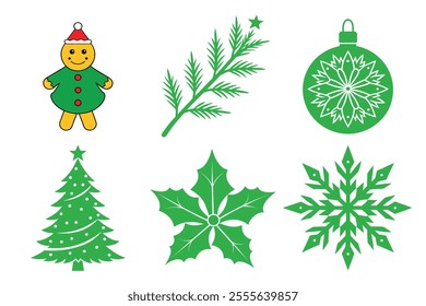 set of Christmas vector elements