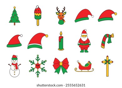 set of Christmas vector elements