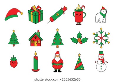 set of Christmas vector elements