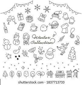 Set of Christmas vector illustrations.