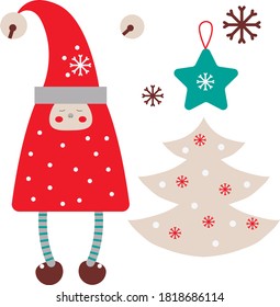 
Set of Christmas vector pictures. Christmas elf.