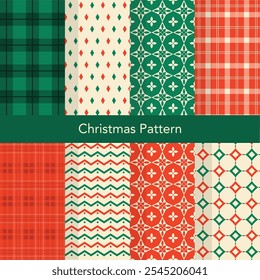 Set of Christmas vector seamless, snowflakes, stars. Loopable design for wrapping paper, textile, background, banner,Vector illustrations.