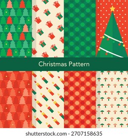 Set of Christmas vector seamless, snowflakes, stars. Loopable design for wrapping paper, textile, background, banner,Vector illustrations.