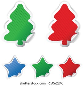 set Christmas vector stickers. design element.