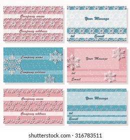 set of Christmas vector templates for invitations, business cards