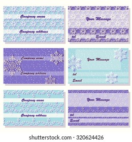 set of Christmas vector templates for invitations, business cards