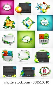 Set of Christmas web message boxes, banners. Vector illustration