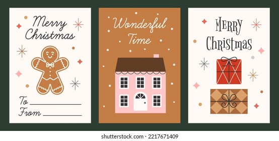 Set of christmas winter banners.