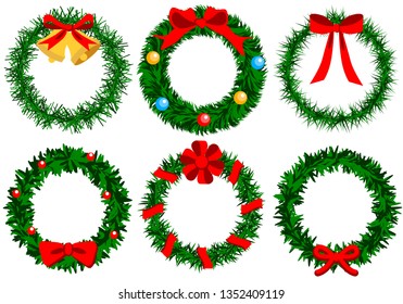 Set of christmas wreath