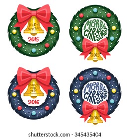 Set of Christmas wreath