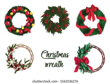 Set of the Christmas wreaths