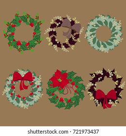 Set of Christmas Wreaths