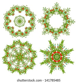 Set of christmas wreaths for your design