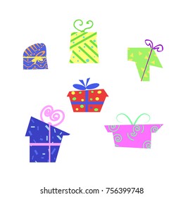 Set of christmass presents
