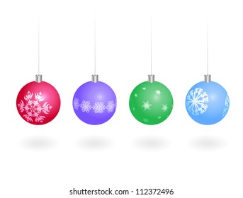 Set of Christmas-tree colorful balls. Vector. eps 8