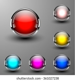 Set of chrome buttons for web site