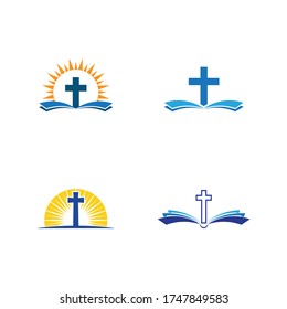 Dibujo vectorial del diseño de la plantilla del logotipo de la Iglesia