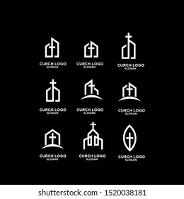 set church minimal logo icon designs