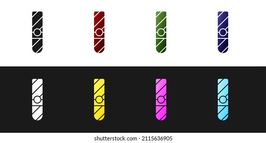 Set Cigar icon isolated on black and white background.  Vector