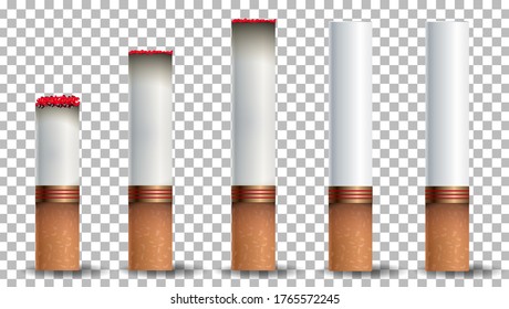 a set of cigarette 3d .Cigarettes set with white and brown filters.