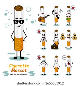 set of cigarettes cartoon design