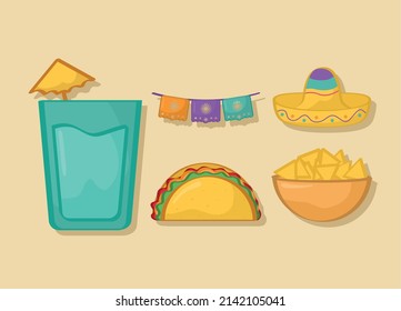 set of cinco de mayo icons