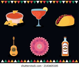 set of cinco de mayo party