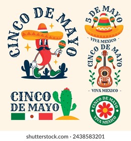 Set of Cinco de Mayo Vector Illustration 