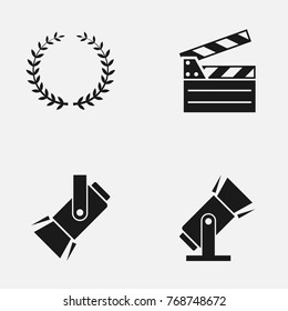 Set of cinema attributes  vector icons.