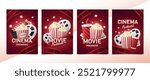 Set of cinema cards in realistic style
