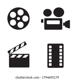 set of cinema icons drawing by illustration. Video camera icon