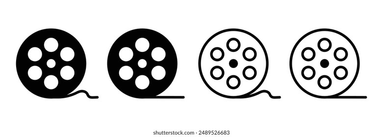 Set of Cinema reel icons collection. Camera tape symbol. Vector Illustration.