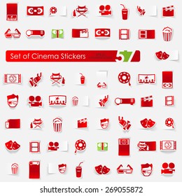Set of cinema stickers