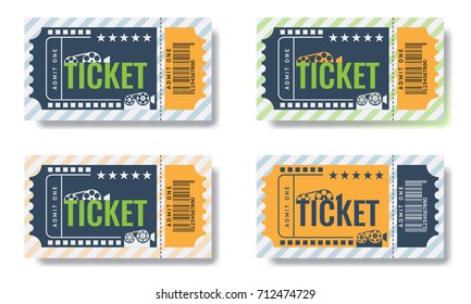 Set of Cinema ticket templates. Trendy Design Vector illustration