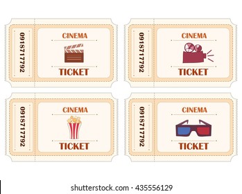 set cinema tickets vector illustration movie stock vector royalty free 435556129 shutterstock