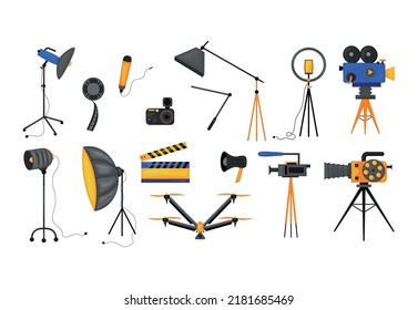 set of cinematography movie and movie icons vector illustration isolated on white background.