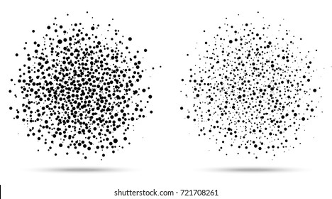 set of circle abstract blot of dots, vector illustration