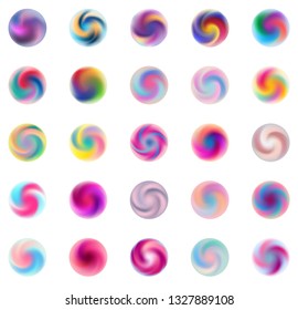 Set of circle abstract soft colorful vector gradient blurred backgrounds. Trendy design. Modern concept design for mobile apps, screens, banners, posters .