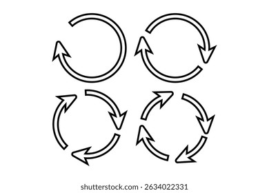 conjunto de seta circular, ícone de seta circular e ícone de seta redonda.