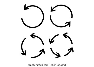 set of circle arrow, circular arrow icon and round arrow icon.
